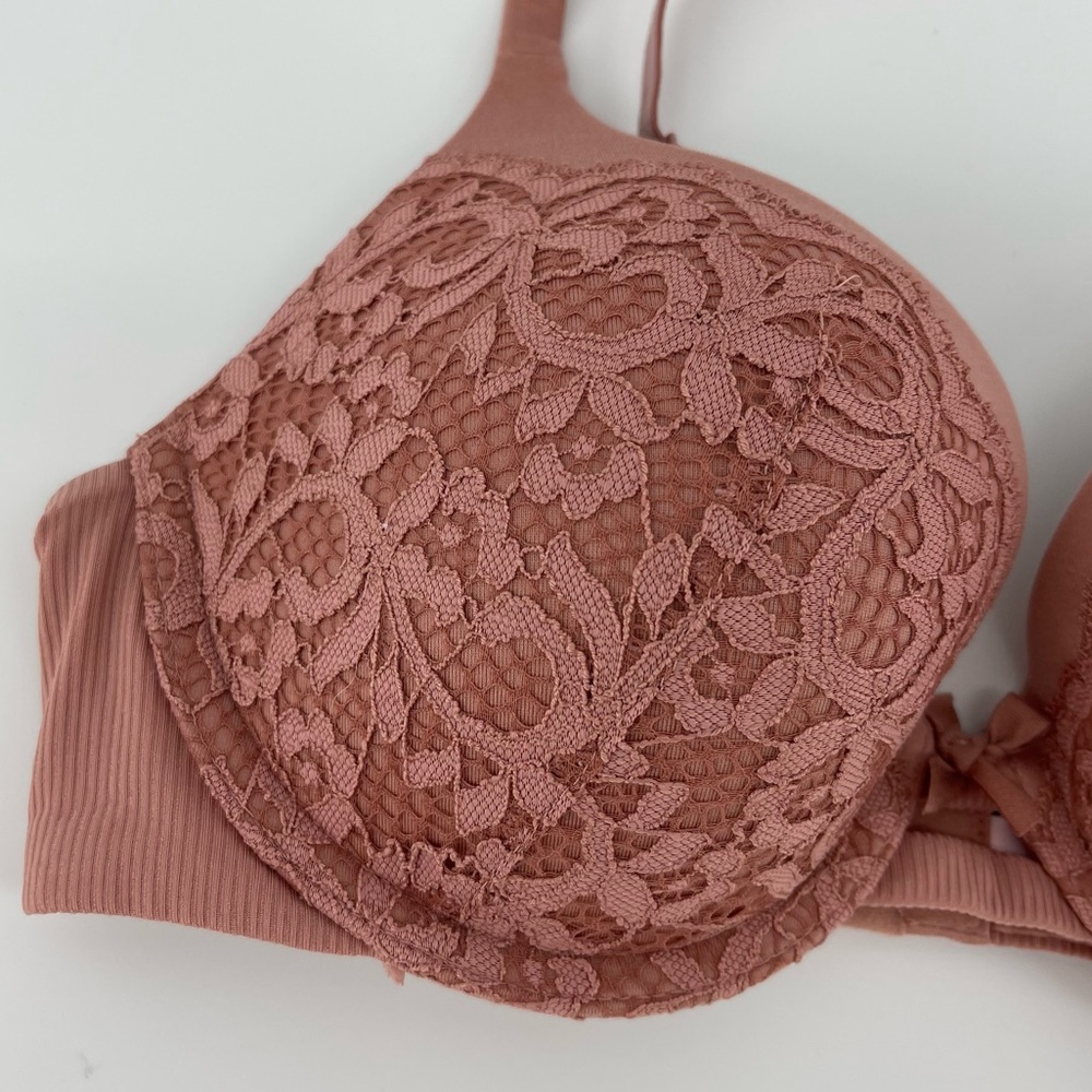 Victoria's Secret Body by Victoria Perfect Shape Lace Bra, Rose Pink, Size 32C - Picture 2 of 8